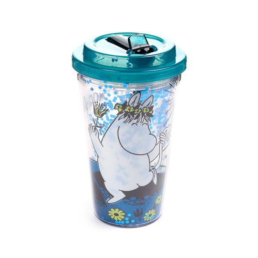 Moomin kahekordse seinaga tass ja kõrs